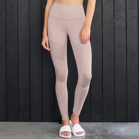 ALO Yoga Pants - Alo Yoga High Waist Moto Legging Lavender Cloud
